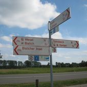 weitläufiges Radwegenetz, z.B. Naturschutzgebiet Bislicher Insel